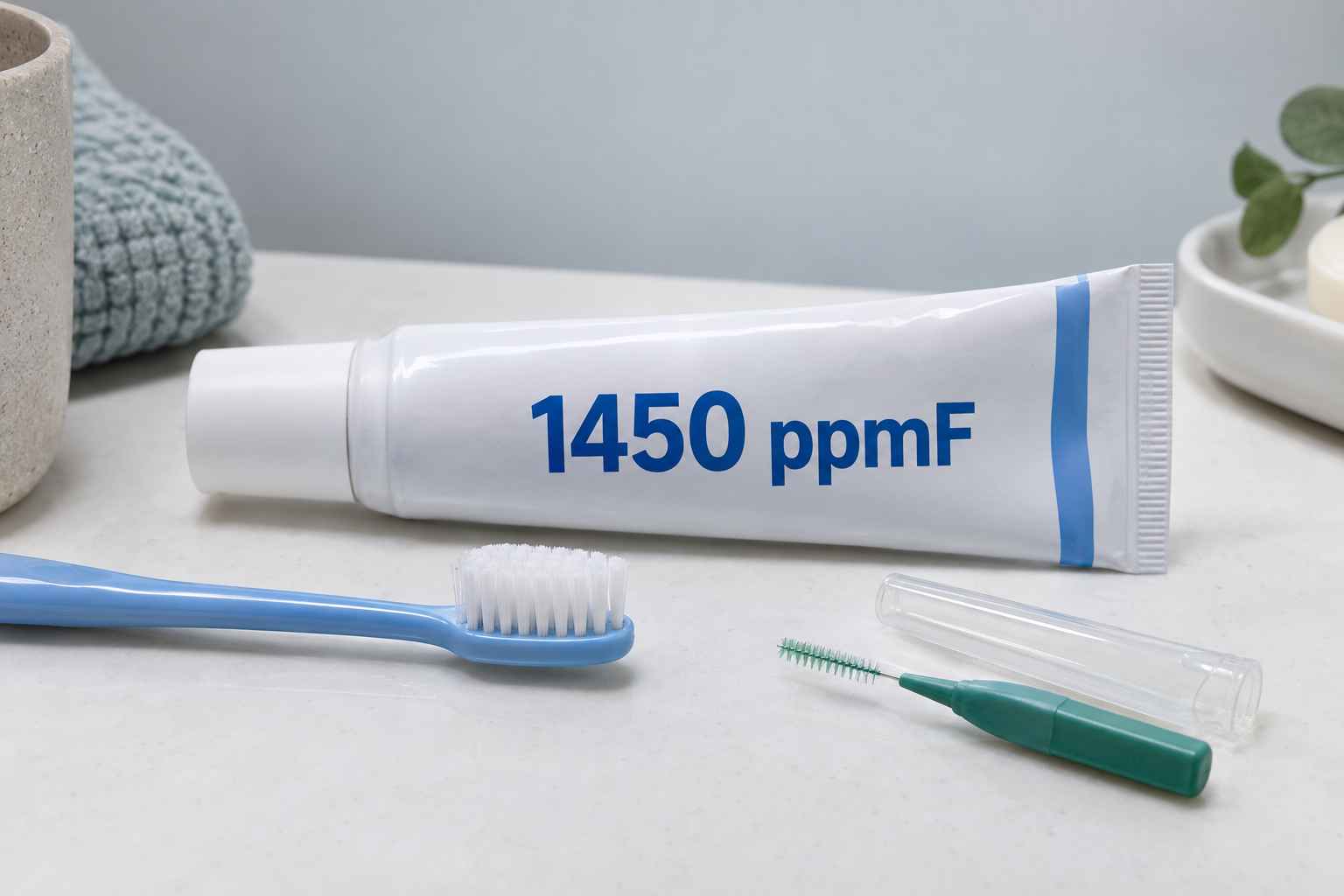 1450ppmFという濃度表示の参考と歯磨き用品