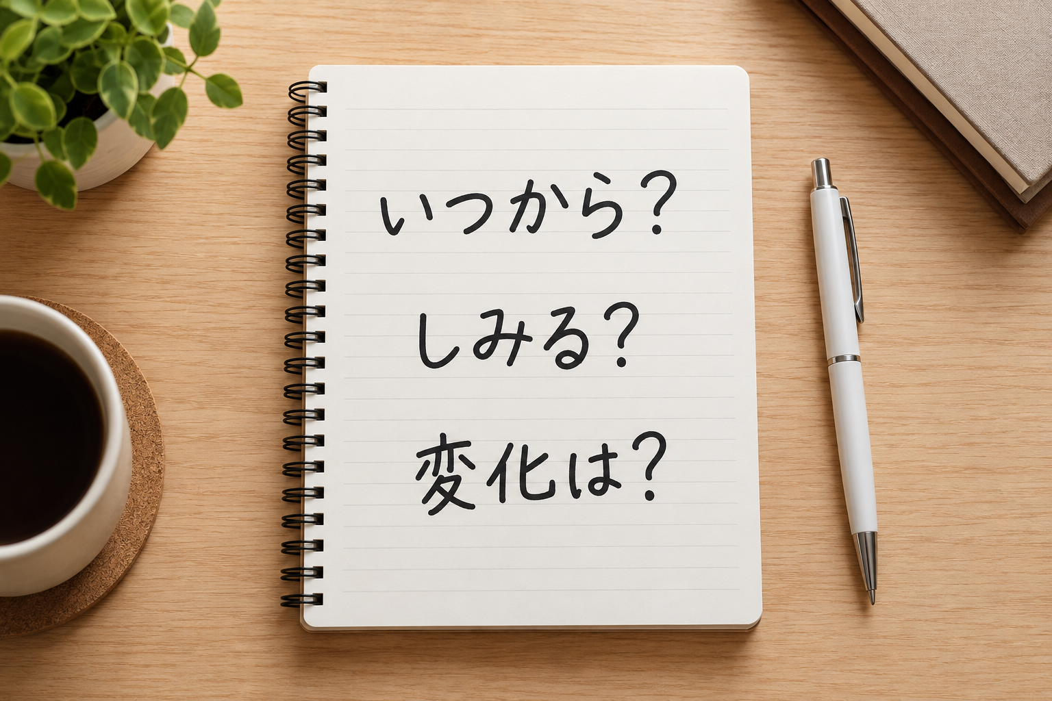 いつから、しみるか、変化があるかを確認する相談メモ
