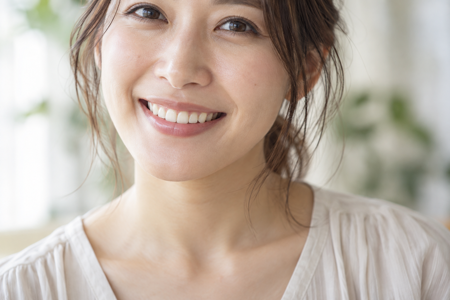 自然な笑顔のイメージ写真